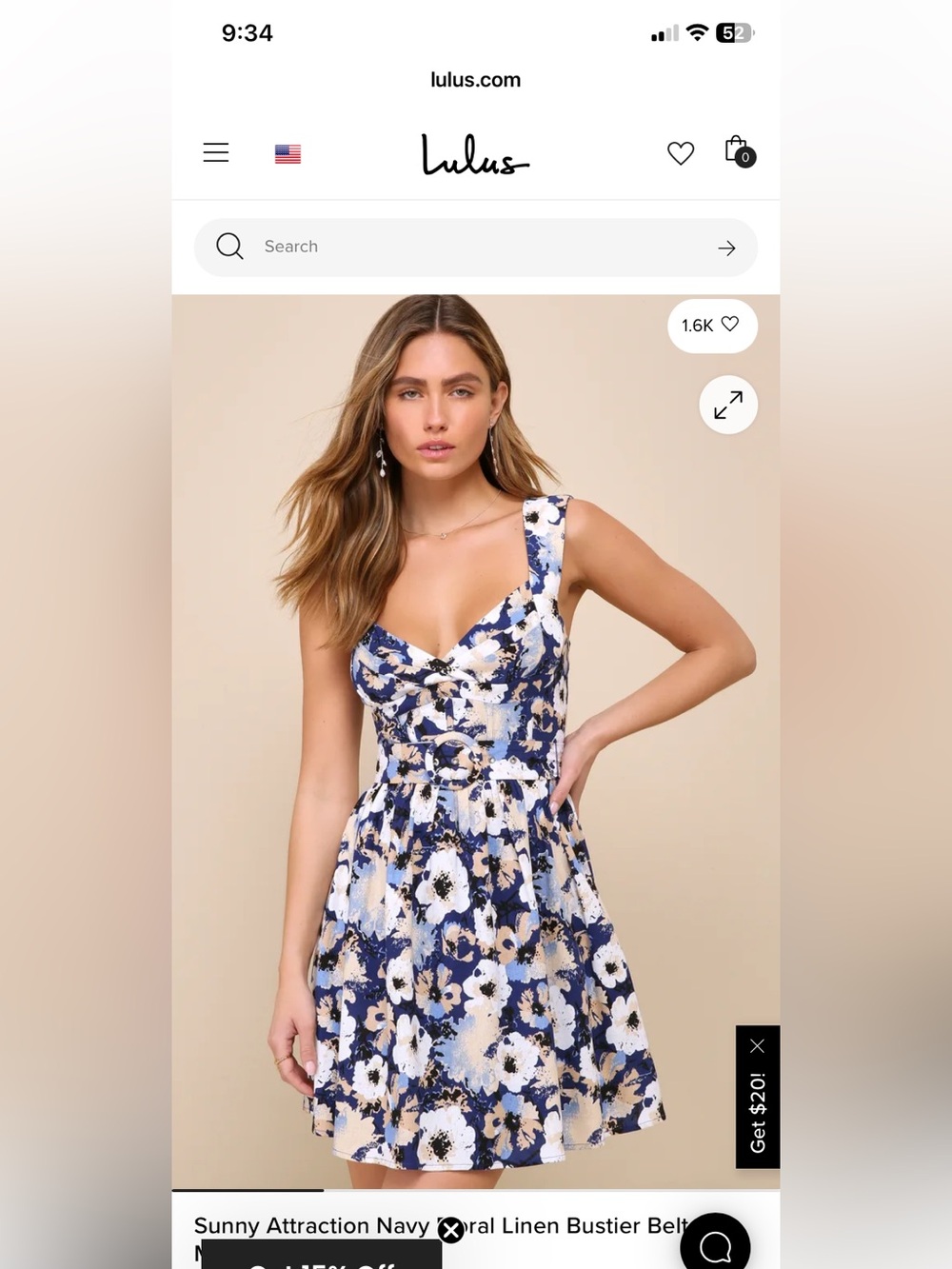 lulus Floral Midi Dress in Blue & White Size Large Like New